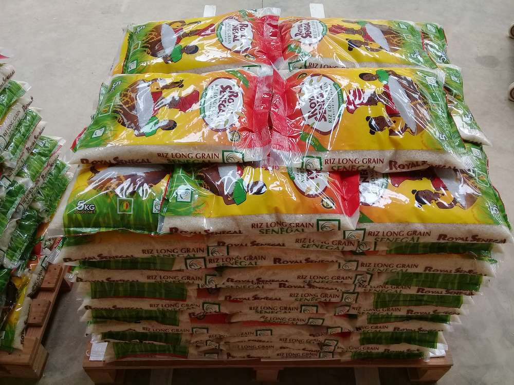 Palette sacs 25 kg de riz long grain Royal Sénégal